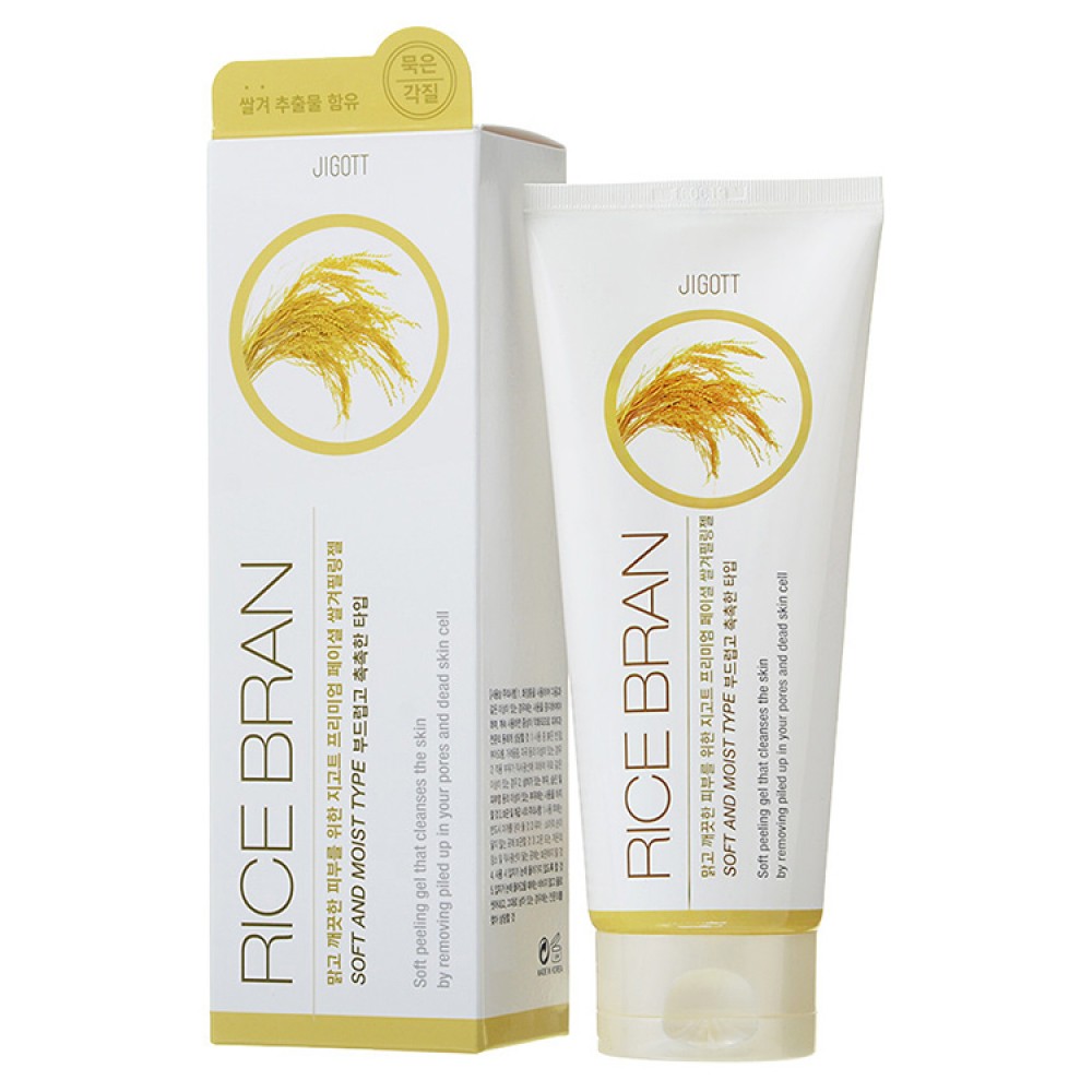 Пилинг-скатка для лица с рисовыми отрубями Jigott Premium Facial Rice Bran Peeling Gel, 180 мл
