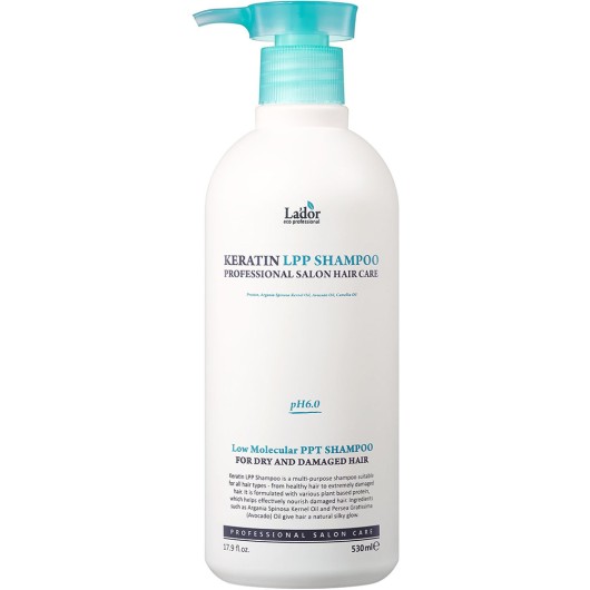Безсульфатный шампунь для волос La'dor Keratin Lpp Shampoo, 530 мл.