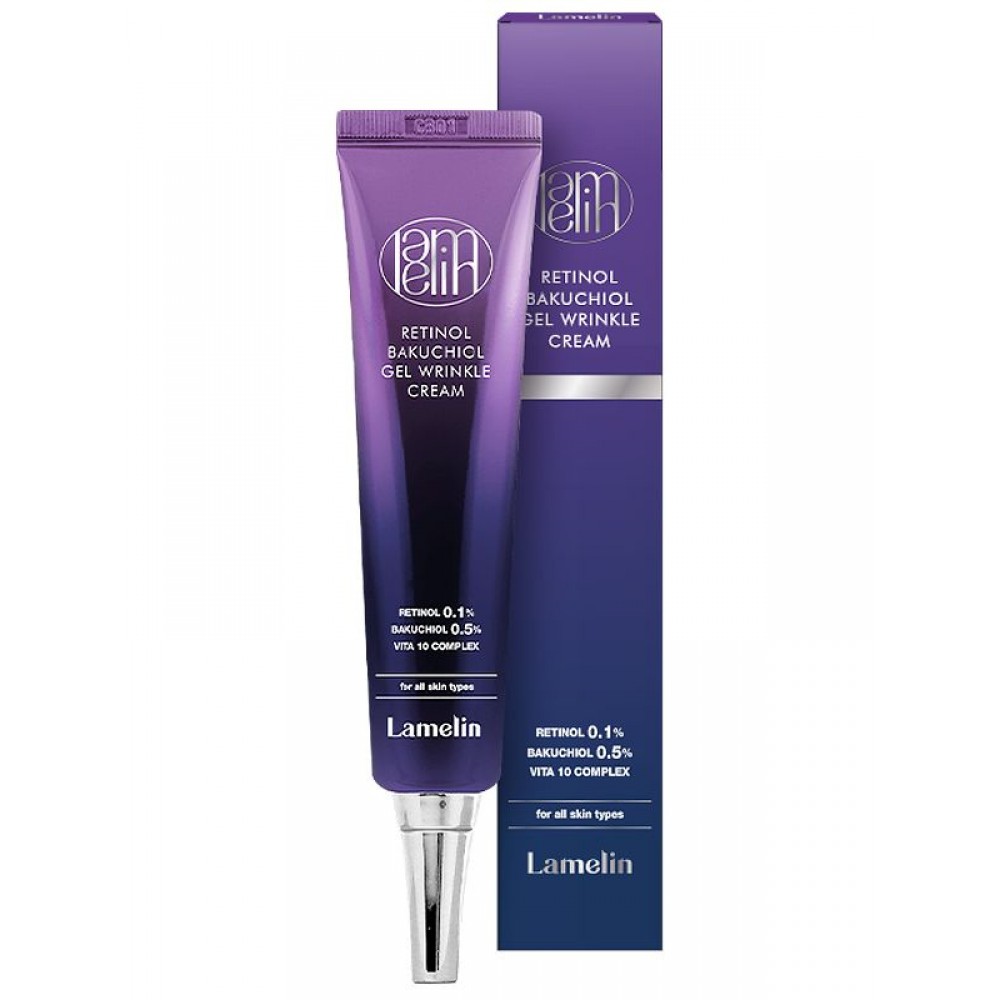 Гель-крем против морщин с ретинолом и бакучиолом Lamelin Retinol Bakuchiol Gel Wrinkle Cream, 30мл