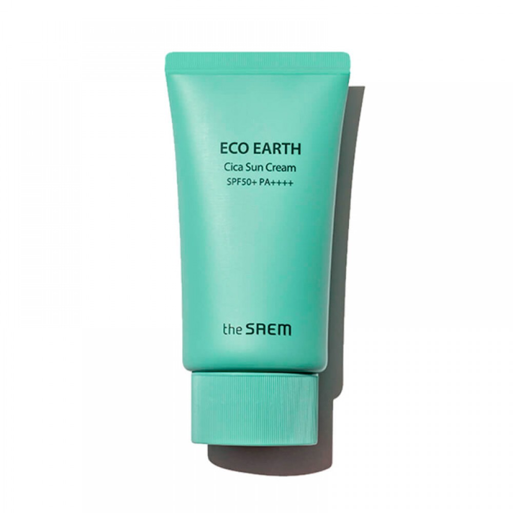 Солнцезащитный крем для чувствительной кожи The Saem Eco Earth Cica Sun Cream SPF 50+ PA++++ 50мл