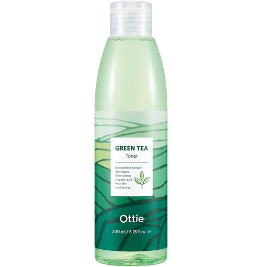 Увлажняющий тонер с экстрактом зеленого чая OTTIE Green Tea Toner,  200мл