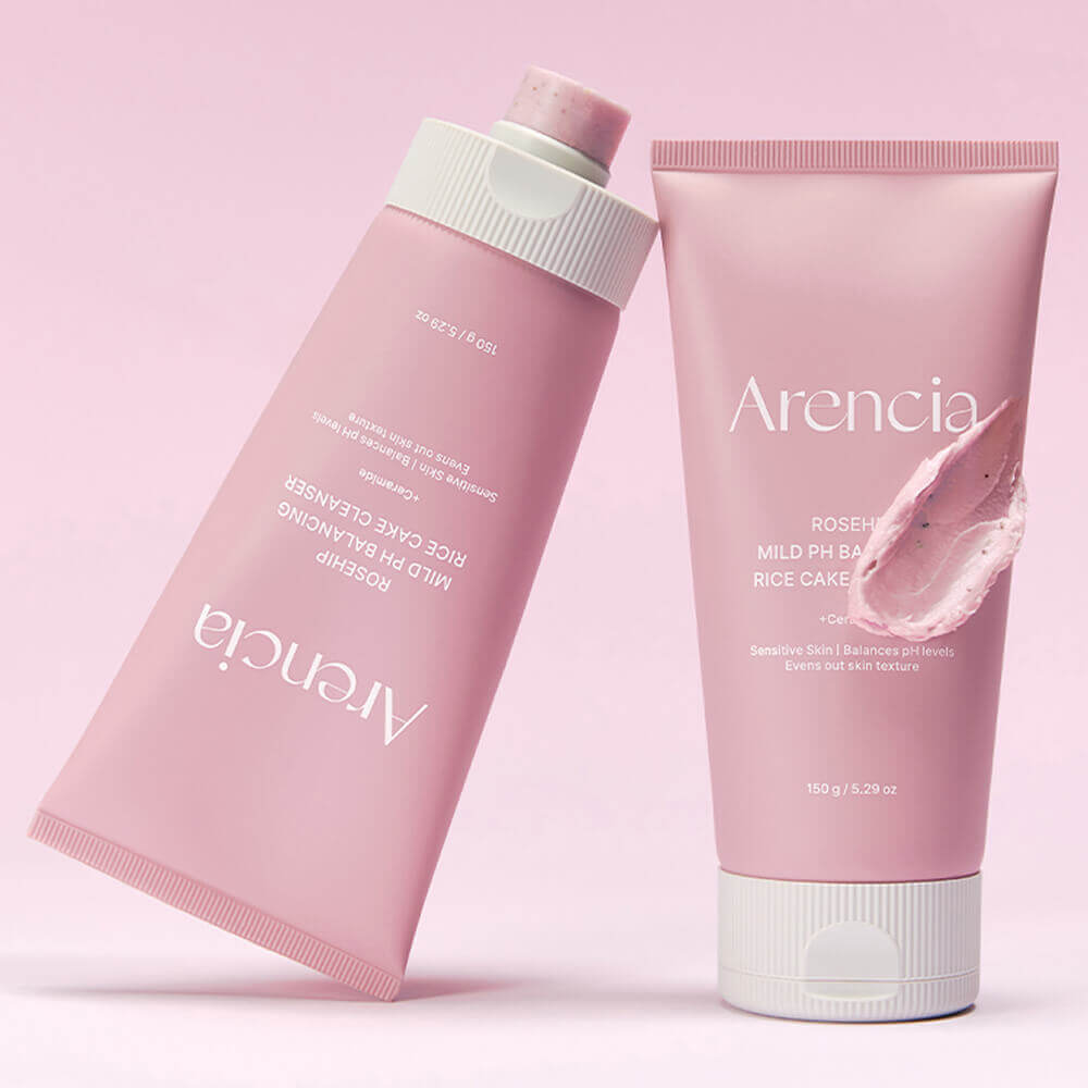 Мягкая пенка для умывания с шиповником Arencia Rosehip Mild pH Balancing Rice Cake Cleanser