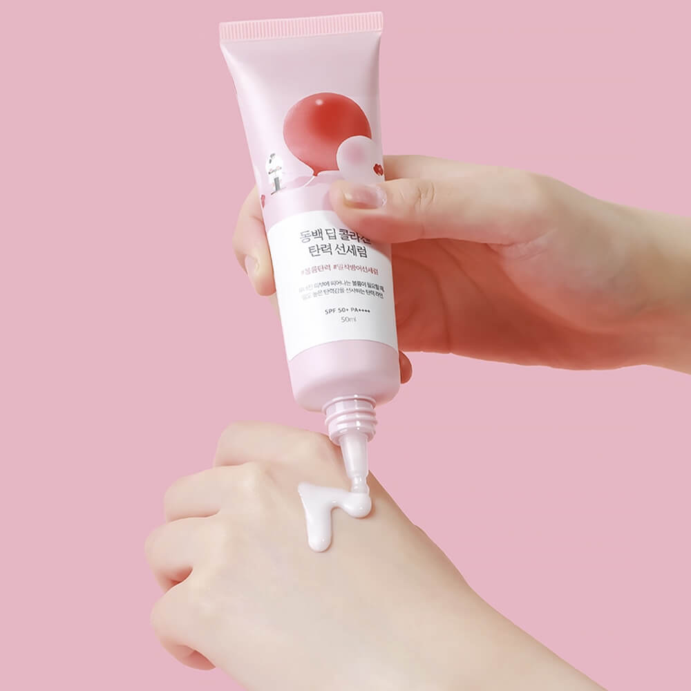 Солнцезащитная сыворотка с коллагеном Round Lab Camellia Deep Collagen Firming Sun Serum SPF50+ PA++++ Солнцезащитная сыворотка с коллагеном Round Lab Camellia Deep Collagen Firming Sun Serum SPF50+ PA++++