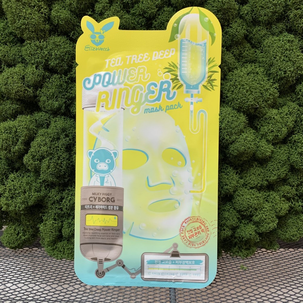 Тканевая маска для лица с экстрактом чайного дерева Elizavecca Tea Tree Deep Power Ringer Mask Pack