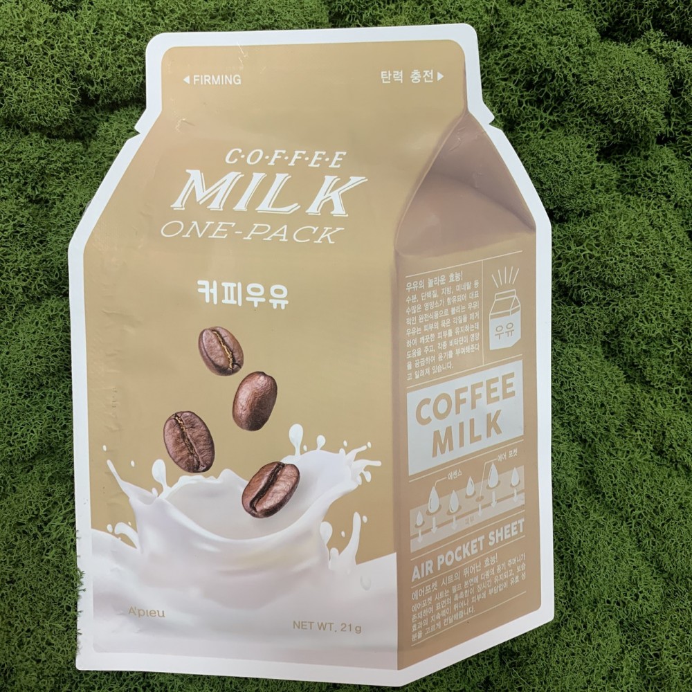 Тканевая маска для лица с молочными протеинами и экстрактом кофе A'PIEU Coffee Milk One Pack