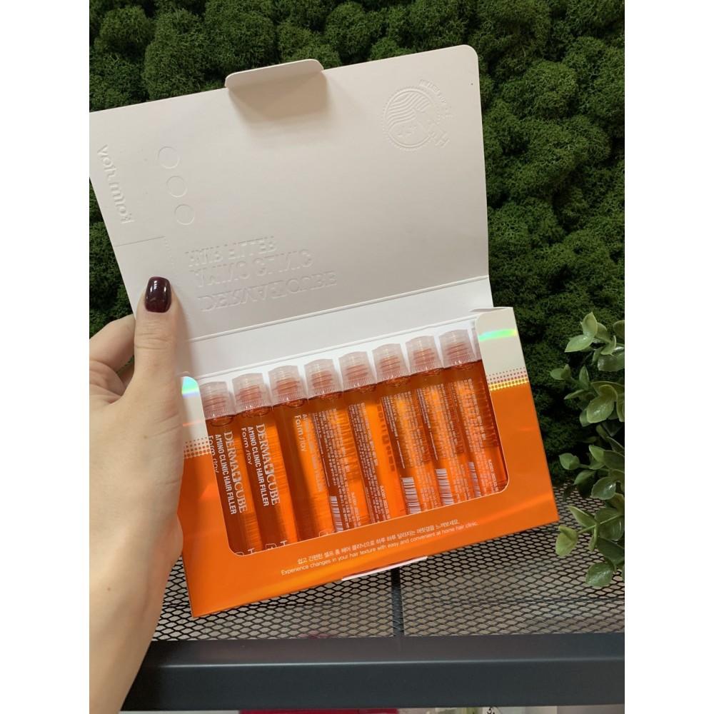 Увлажняющий филлер для волос с аминокислотой шелка FarmStay Dermacube Amino Clinic Hair Filler