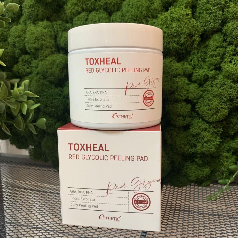 Пилинг-диски для лица с гликолевой кислотой Esthetic House Toxheal Red Glycolic Peeling Pad, 100шт