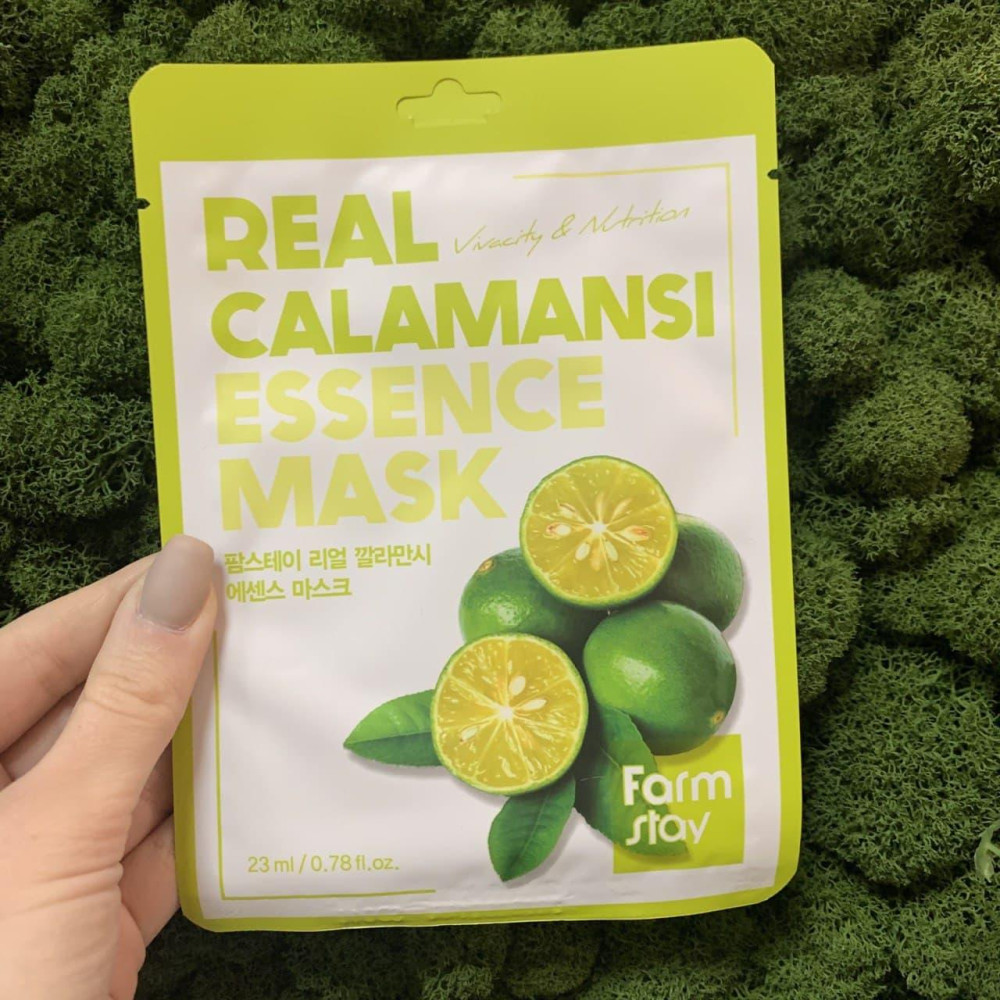 Тканевая <b>маска</b> FarmStay <b>Real</b> Calamansi <b>Essence</b> <b>Mask</b> содержит экстракт калам...