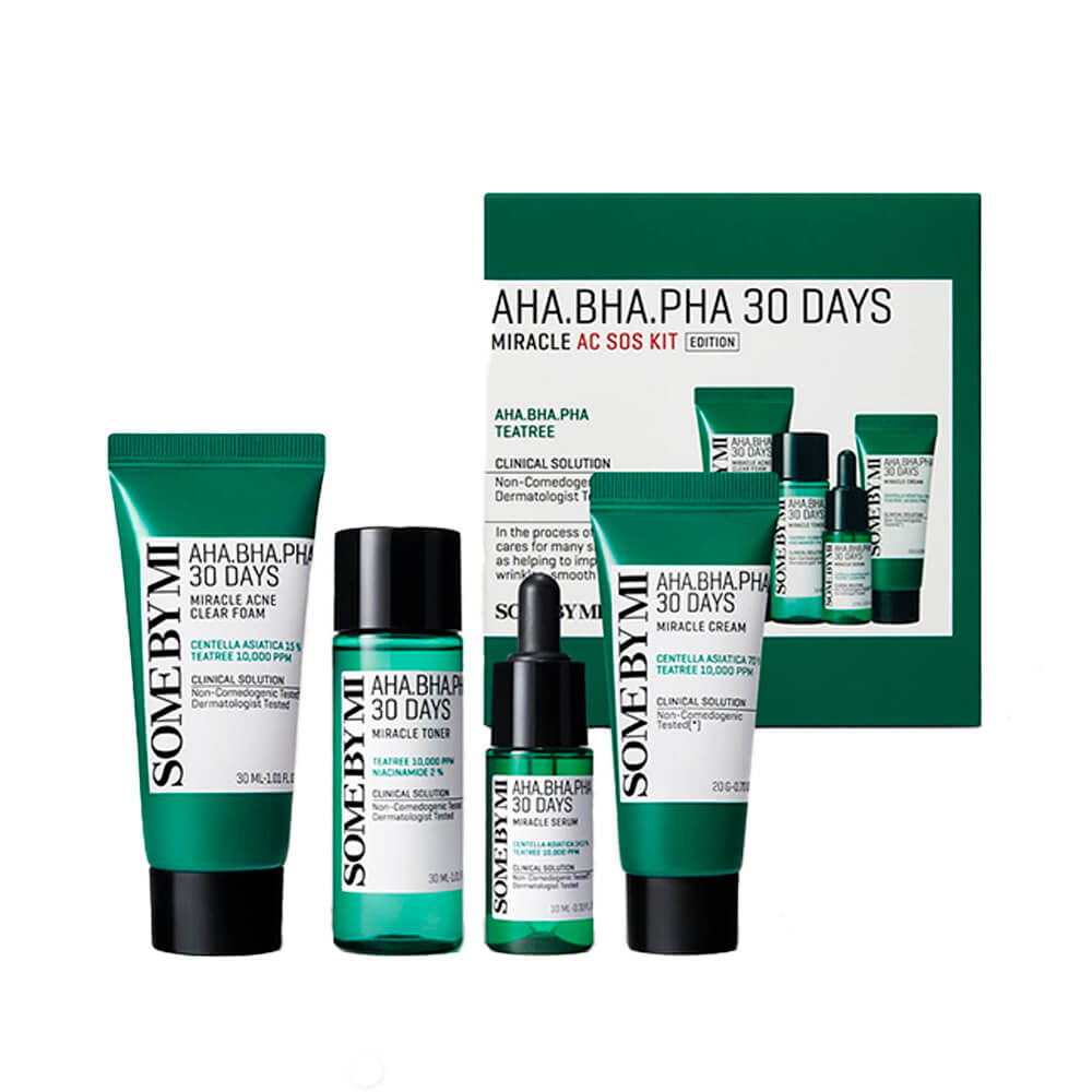 Набор с кислотами для проблемной кожи Some By Mi AC SOS AHA-BHA-PHA 30 Days Miracle AC SOS Kit Набор с кислотами для проблемной кожи Some By Mi AC SOS AHA-BHA-PHA 30 Days Miracle AC SOS Kit