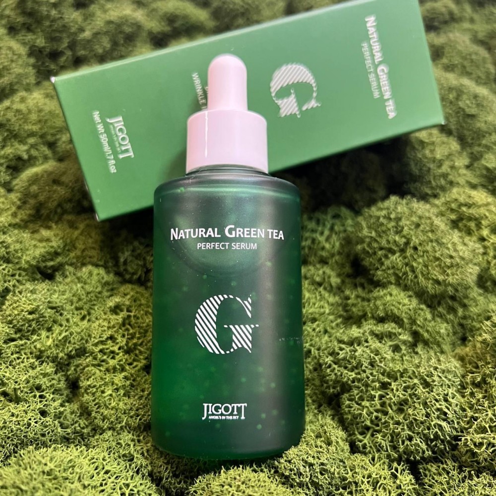 Jigott Увлажняющая сыворотка с зелёным чаем Natural Green Tea Perfect Serum, 50мл