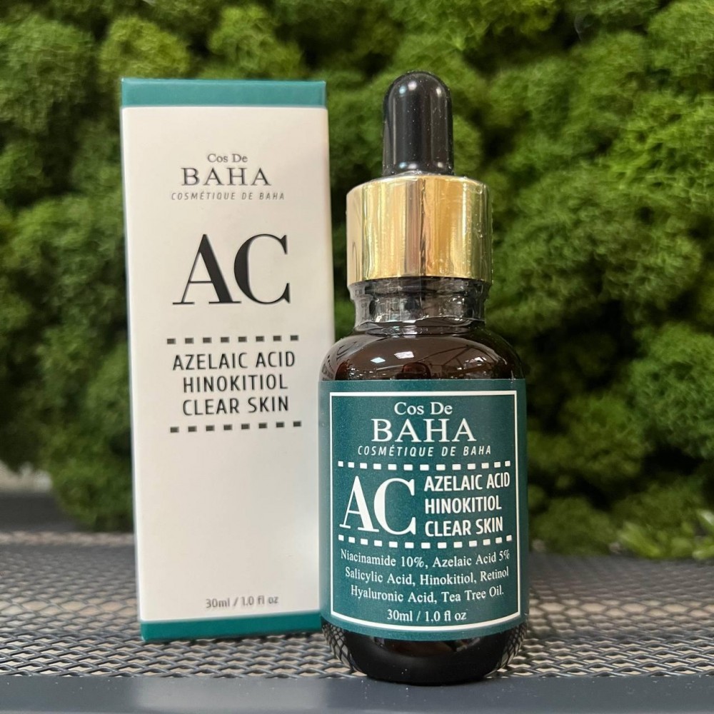 Cыворотка против акне Cos De Baha AC Azelaic Acid Hinokitiol Clear Skin Serum, 30мл