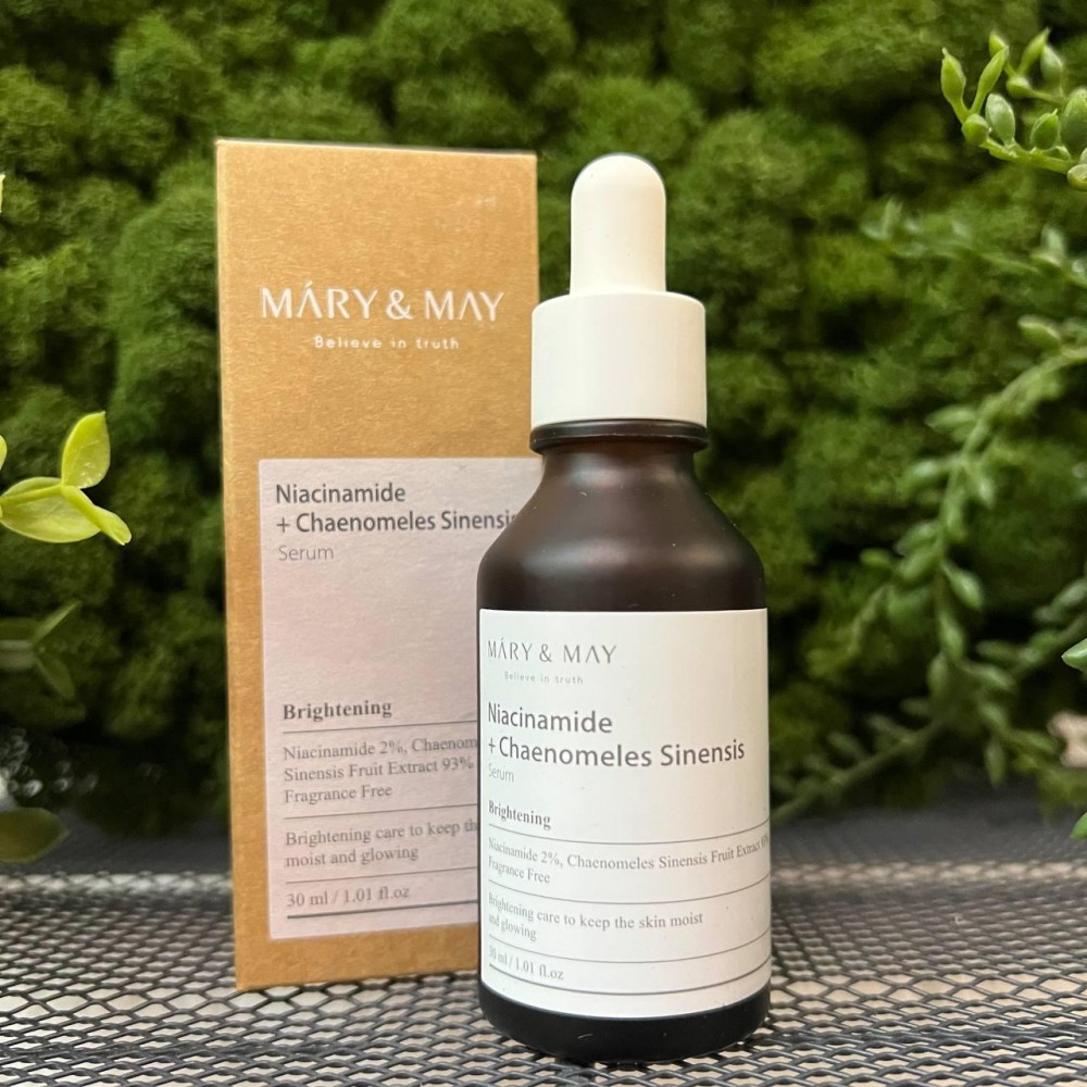 Сыворотка осветляющая с ниацинамидом и экстрактом айвы Mary&May Niacinamide Chaenomeles Sinensis Serum 30мл