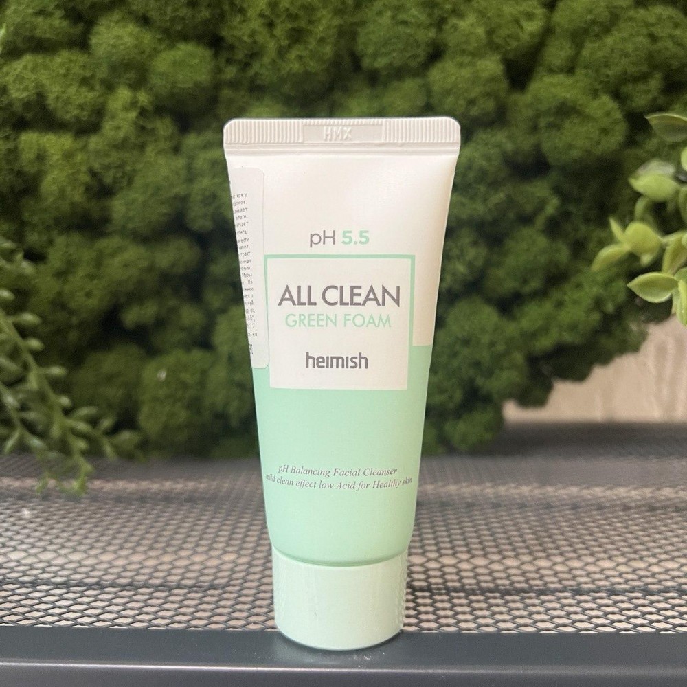 Гель для умывания слабокислотный для чувствительной  кожи Heimish pH 5.5 All Clean Green Foam, 30мл