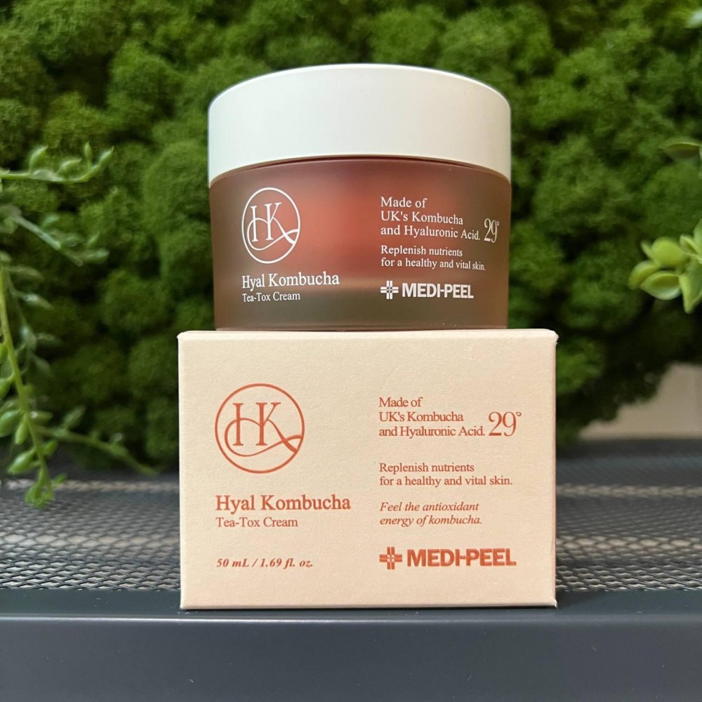 Двойной крем с комбучей и церамидами Medi-Peel Hyal Kombucha Tea-Tox Cream, 50мл Двойной крем с комбучей и церамидами Medi-Peel Hyal Kombucha Tea-Tox Cream, 50мл