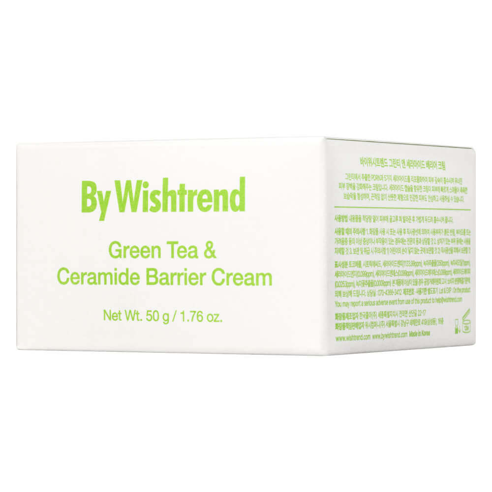 Восстанавливающий крем с зелёным чаем и церамидами By Wishtrend Green Tea & Ceramide Barrier Cream