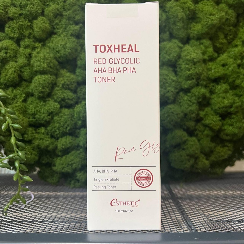 Тонер с гликолевой кислотой Esthetic House Toxheal Red Glycolic AHA-BHA-PHA Toner, 180мл