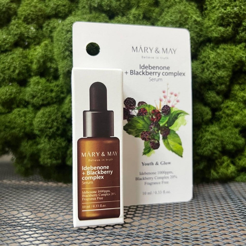 Сыворотка с идебеноном и ежевичным комплексом Mary&May Idebenone + Blackberry Complex Serum, 10мл