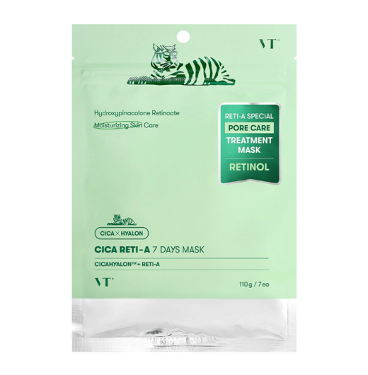 Набор масок для сужения пор с ретинолом VT Cosmetics Cica Reti-A Mask 7 шт.