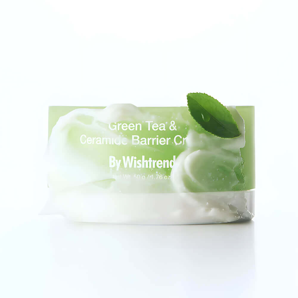 Восстанавливающий крем с зелёным чаем и церамидами By Wishtrend Green Tea & Ceramide Barrier Cream