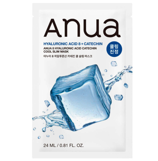 Успокаивающая маска с охлаждающим эффектом Anua 8 Hyaluronic Acid Catechin Cool Slim Mask