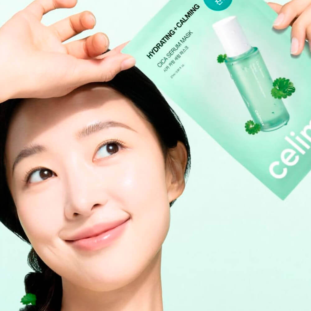 Успокаивающая маска с экстрактом центеллы Celimax Cica Calming Serum Mask