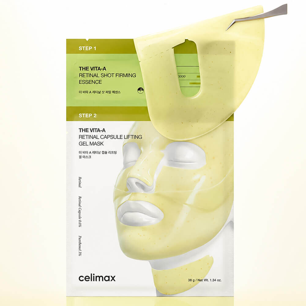 Двухступенчатый набор с ретиналем и микроиглами Celimax The Vita-A Retinal Shot 2-step Gel Mask