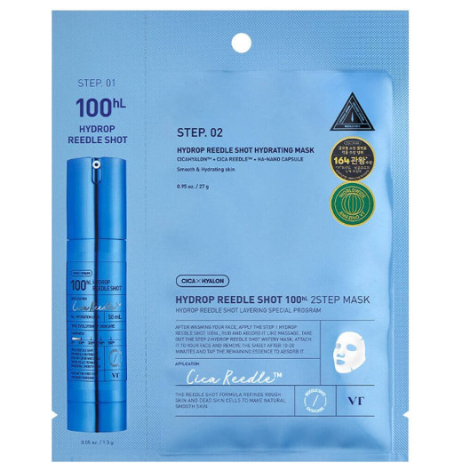 Двухфазная увлажняющая маска с микроиглами VT Cosmetics Hydrop Reedle Shot 100hL 2Step Mask