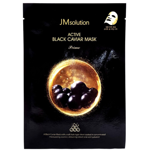 Антивозрастная тканевая маска с черной икрой JMsolution Active Black Caviar Mask