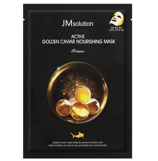Ультратонкая тканевая маска с золотом и икрой JMsolution Active Golden Caviar Nourishing Mask Prime
