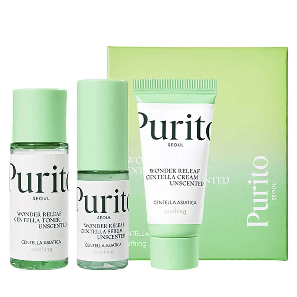Набор миниатюр с центеллой Purito Seoul Wonder Releaf Centella Mini Kit Unscented
