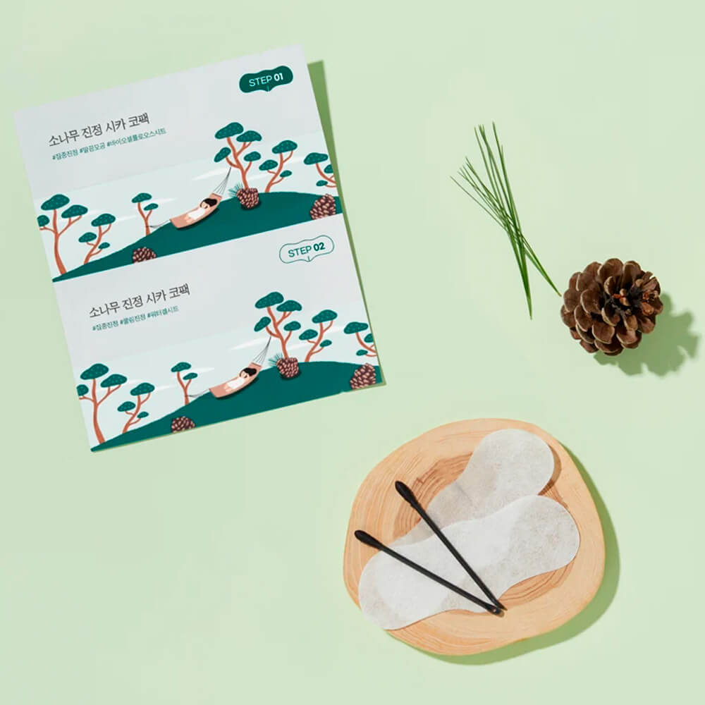 Локальная маска от чёрных точек Round Lab Pine Calming Cica Nose Pack 5шт