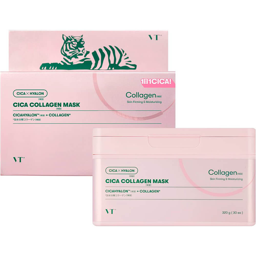 Набор тканевых масок с коллагеном для эластичности кожи VT Cosmetics Cica Collagen Mask Набор тканевых масок с коллагеном для эластичности кожи VT Cosmetics Cica Collagen Mask