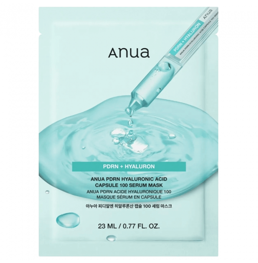 Тканевая маска с ПДРН и гиалуроновой кислотой Anua PDRN Hyaluronic Acid Capsule 100 Serum Mask Sheet