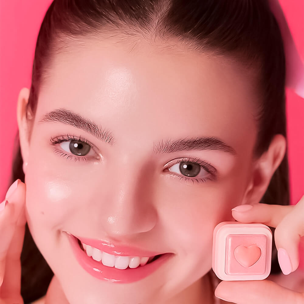 Компактный хайлайтер для лица colorgram Milk Bling Heartlighter 02 Pink Heart
