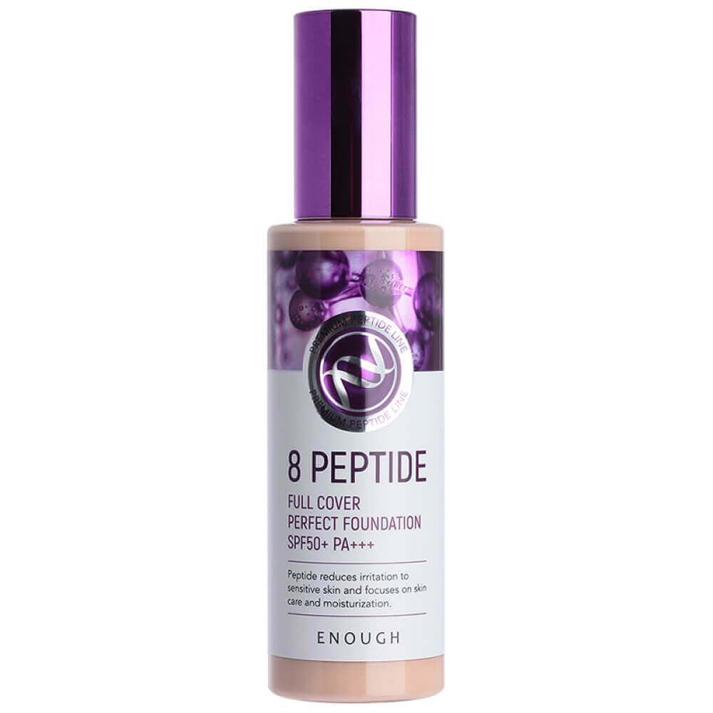 Тональный крем с пептидами Enough﻿ 8 Peptide Full Cover Perfect Foundation SPF50+ PA+++ тон 21