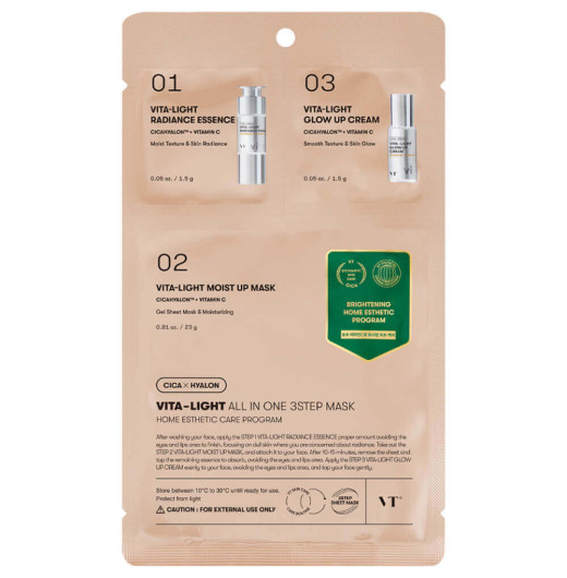 Трёхступенчатый набор для сияния кожи с витамином С VT Cosmetics Vita-Light All In One 3Step Mask