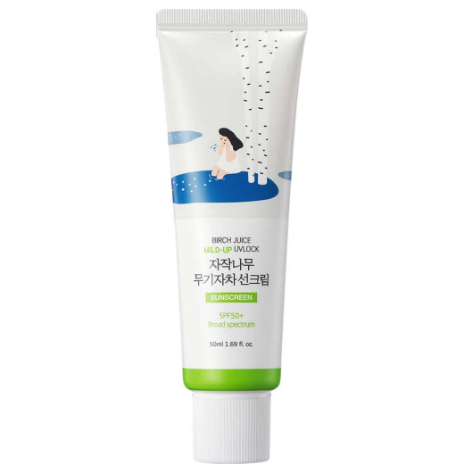 Санскрин с берёзовым соком Round Lab Birch Juice Moisturizing Mild-Up Sunscreen SPF50+ PA++++