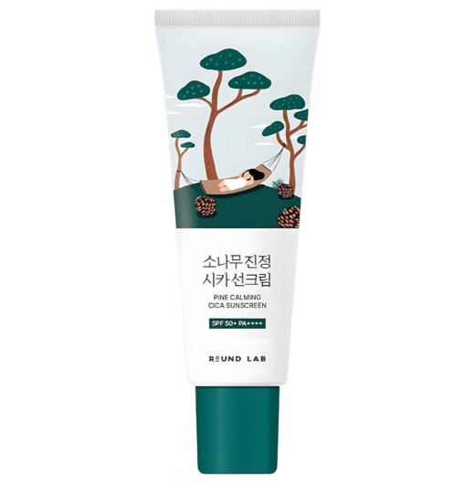 Солнцезащитный крем для проблемной кожи Round Lab Pine Calming Cica Sunscreen SPF50+ PA++++