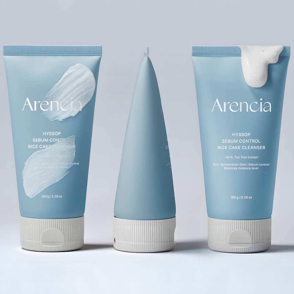 Себорегулирующая пенка для умывания Arencia Hyssop Sebum Control Rice Cake Cleanser