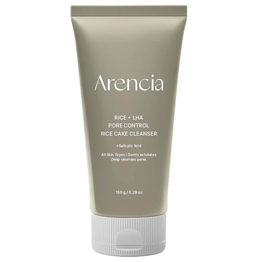 Пенка с кислотами от чёрных точек Arencia Rice + LHA Pore Control Rice Cake Cleanser