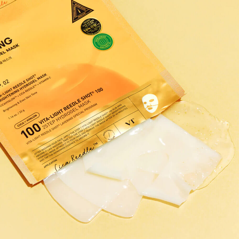 Осветляющая гидрогелевая маска с микроиглами VT Cosmetics Vita-Light Reedle Shot 100 2Step Hydrogel Mask