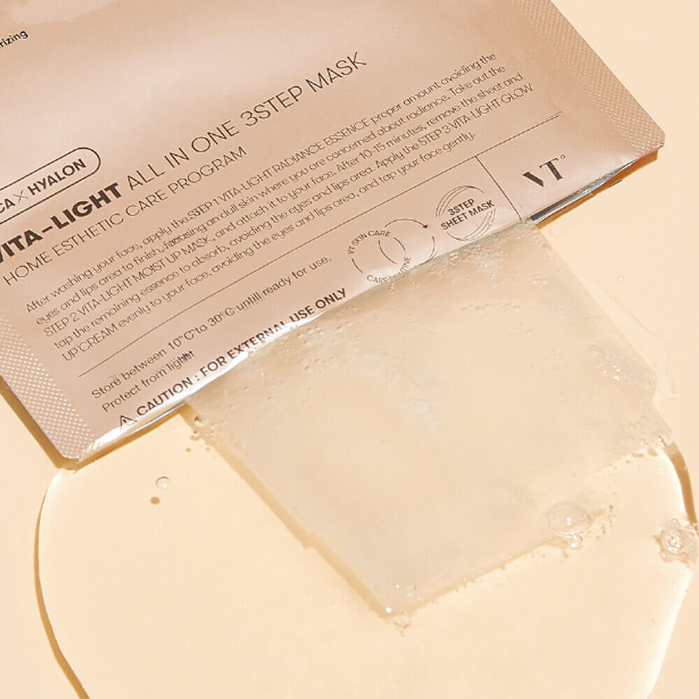 Трёхступенчатый набор для сияния кожи с витамином С VT Cosmetics Vita-Light All In One 3Step Mask