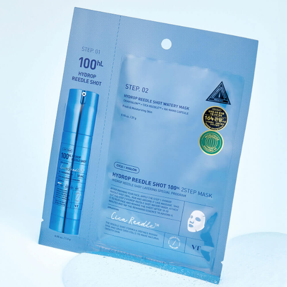 Двухфазная увлажняющая маска с микроиглами VT Cosmetics Hydrop Reedle Shot 100hL 2Step Mask