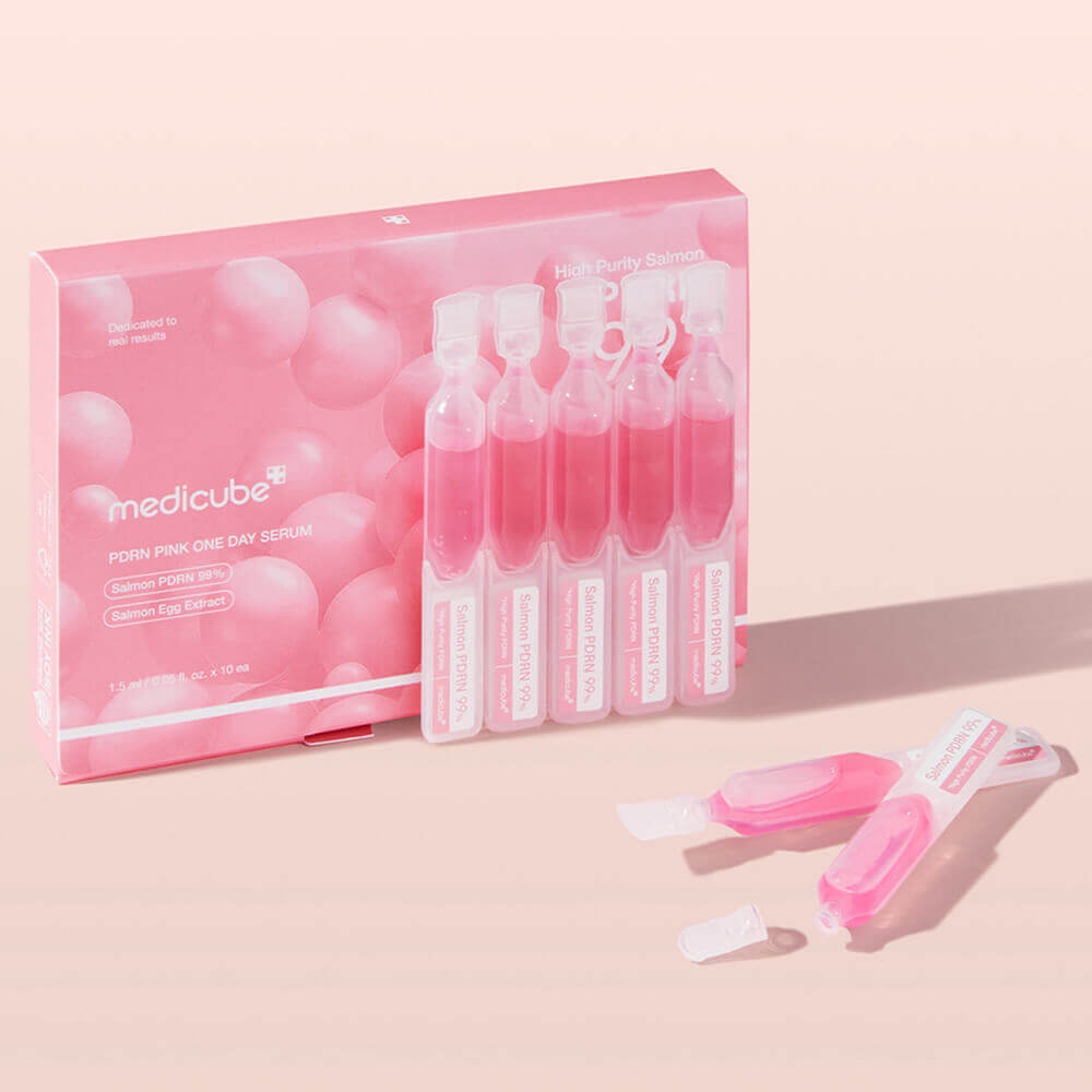 Набор концентрированных сывороток с ПДРН и коллагеном medicube PDRN Pink One Day Serum