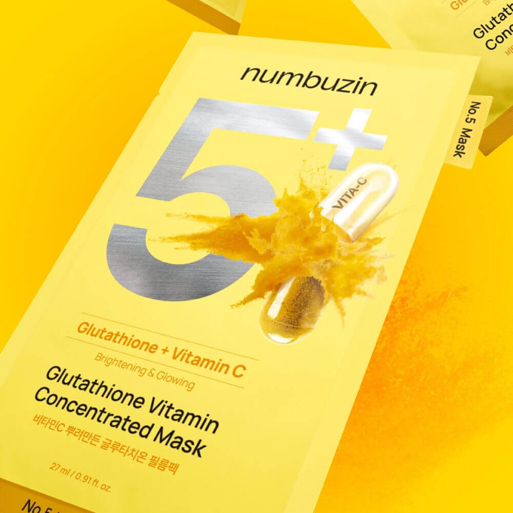 Осветляющая тканевая маска с глутатионом и витамином С numbuzin No.5 Glutathione Vitamin Concentrated Mask