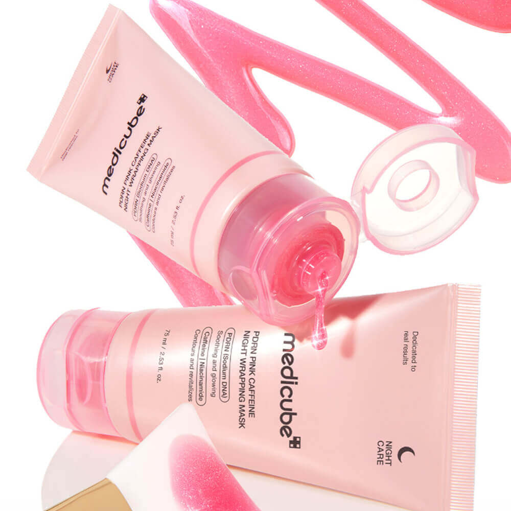 Ночная маска-плёнка с ПДРН и кофеином medicube PDRN Pink Caffeine Night Wrapping Mask