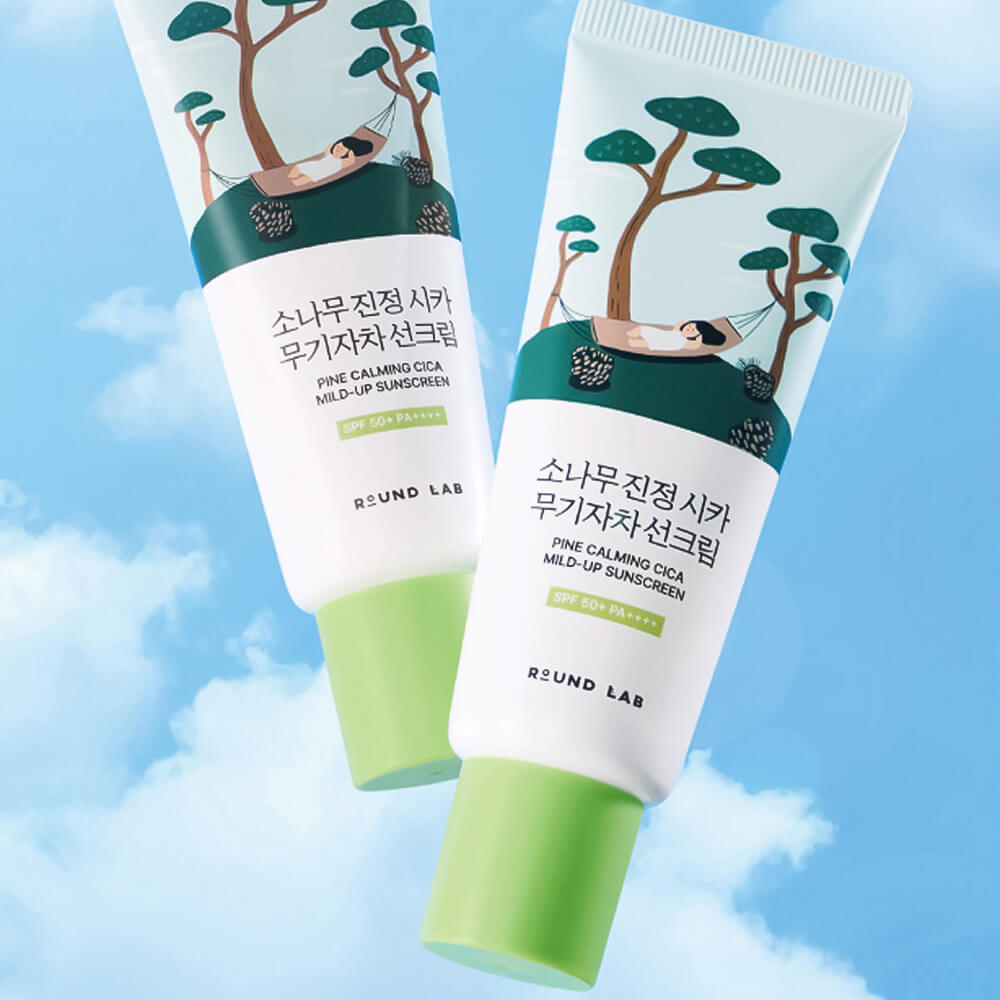 Солнцезащитный крем с экстрактом сосны Round Lab Pine Calming Cica Mild-Up Sunscreen SPF50+ PA++++