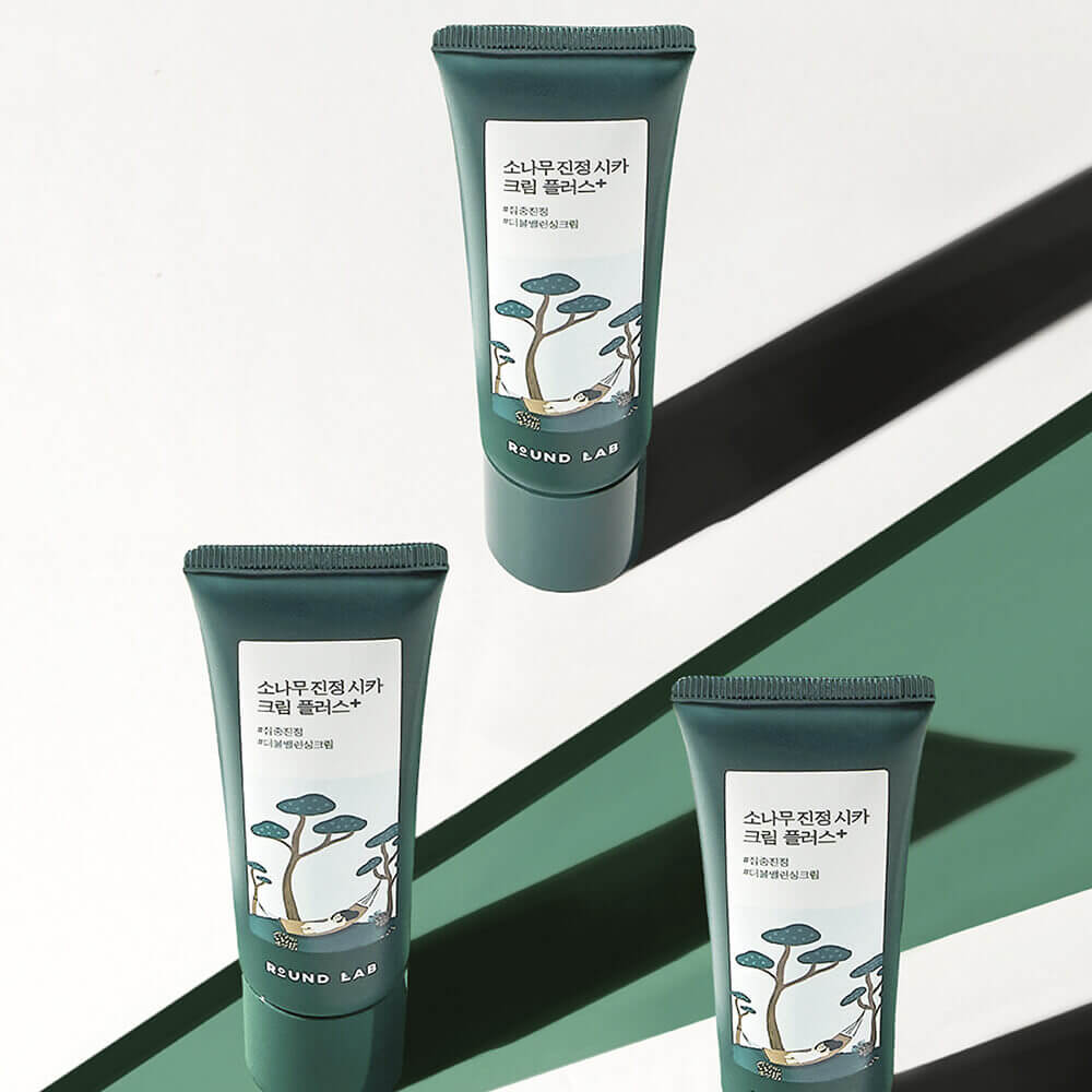 Двойной крем с экстрактом центеллы для проблемной кожи Round Lab Pine Calming Cica Cream Plus