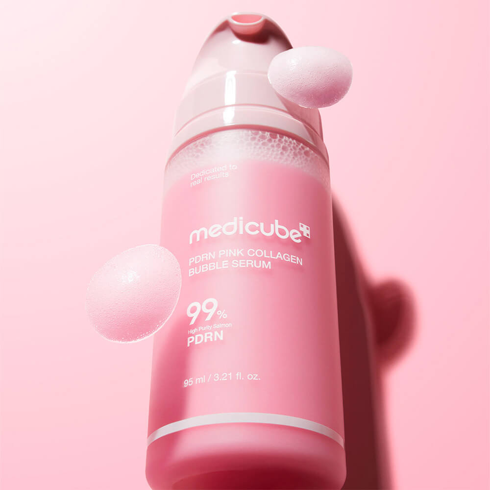 Пузырьковая сыворотка с коллагеном и ПДРН medicube PDRN Pink Collagen Bubble Serum
