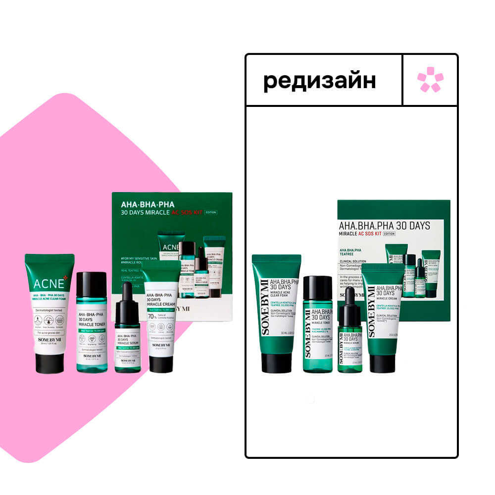 Набор с кислотами для проблемной кожи Some By Mi AC SOS AHA-BHA-PHA 30 Days Miracle AC SOS Kit Набор с кислотами для проблемной кожи Some By Mi AC SOS AHA-BHA-PHA 30 Days Miracle AC SOS Kit